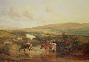 Grazing Animals by Thomas Sidney Cooper